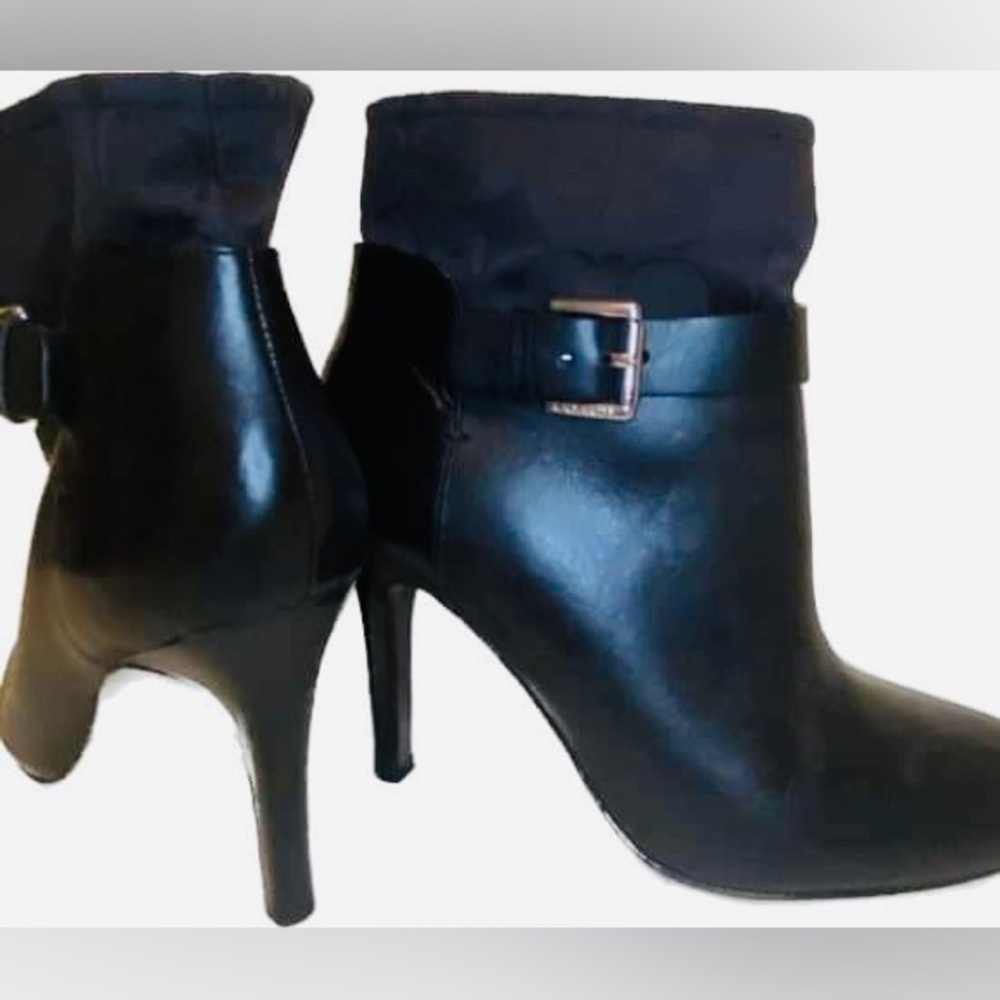 COACH Messina signature leather bootie stiletto sexy witchy heel with buckle - Picture 6 of 7